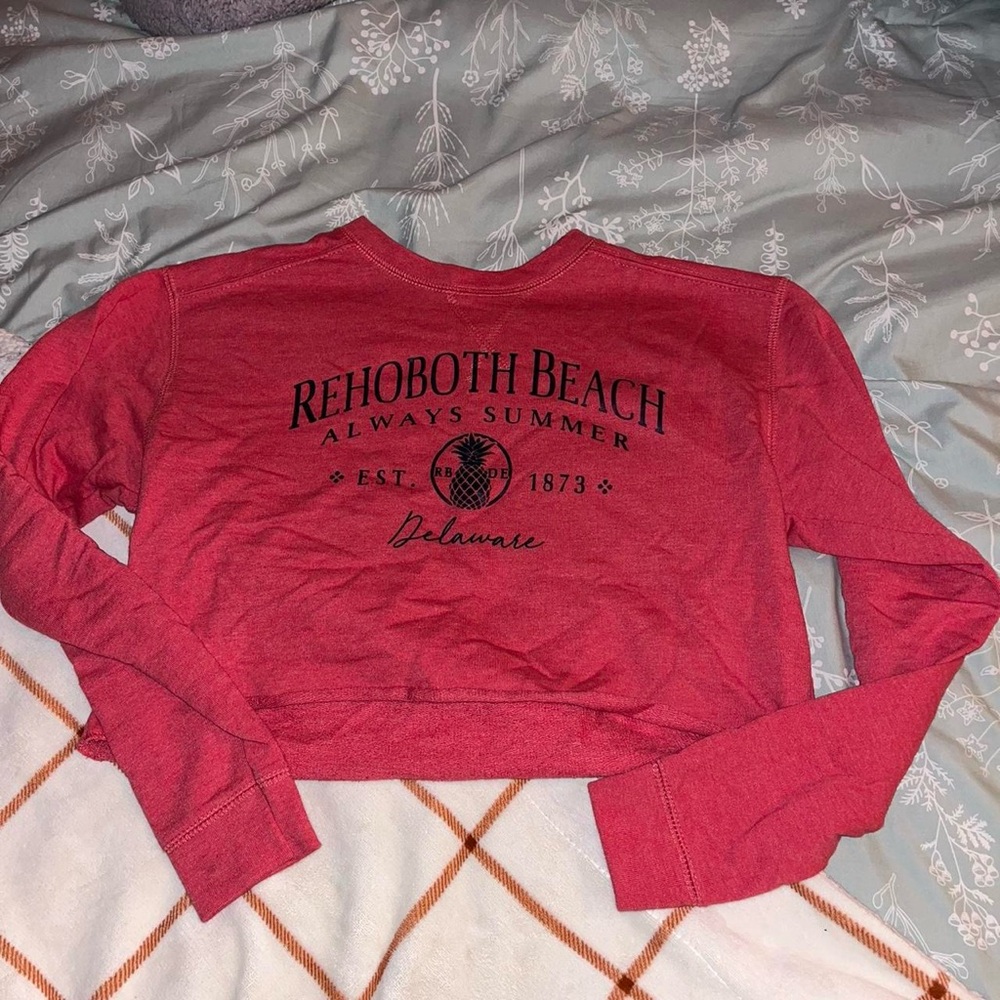 Red Rehoboth Beach Cropped Crewneck